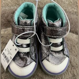 See Kai Run Belmont Pewter Shine Sneaker Shoes Baby Size 5